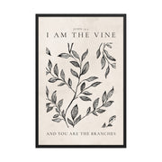 John 15:5 Vintage Floral On Beige Background  