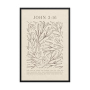 John 3:16 - Black Floral Art On Beige Background    Unframed Matte Paper / 5"x7"-Unframed Matte Paper / 8″×10″-Unframed Matte Paper / 11″×14″-Unframed Matte Paper / 12″×16″-Unframed Matte Paper / 12″×18″-Unframed Matte Paper / 16″×20″-Unframed Matte Paper / A2 (16.5″×23.3″)-Unframed Matte Paper / 18″×24″-Unframed Matte Paper / 24″×36″-Unframed Matte Paper / 20"x30" 