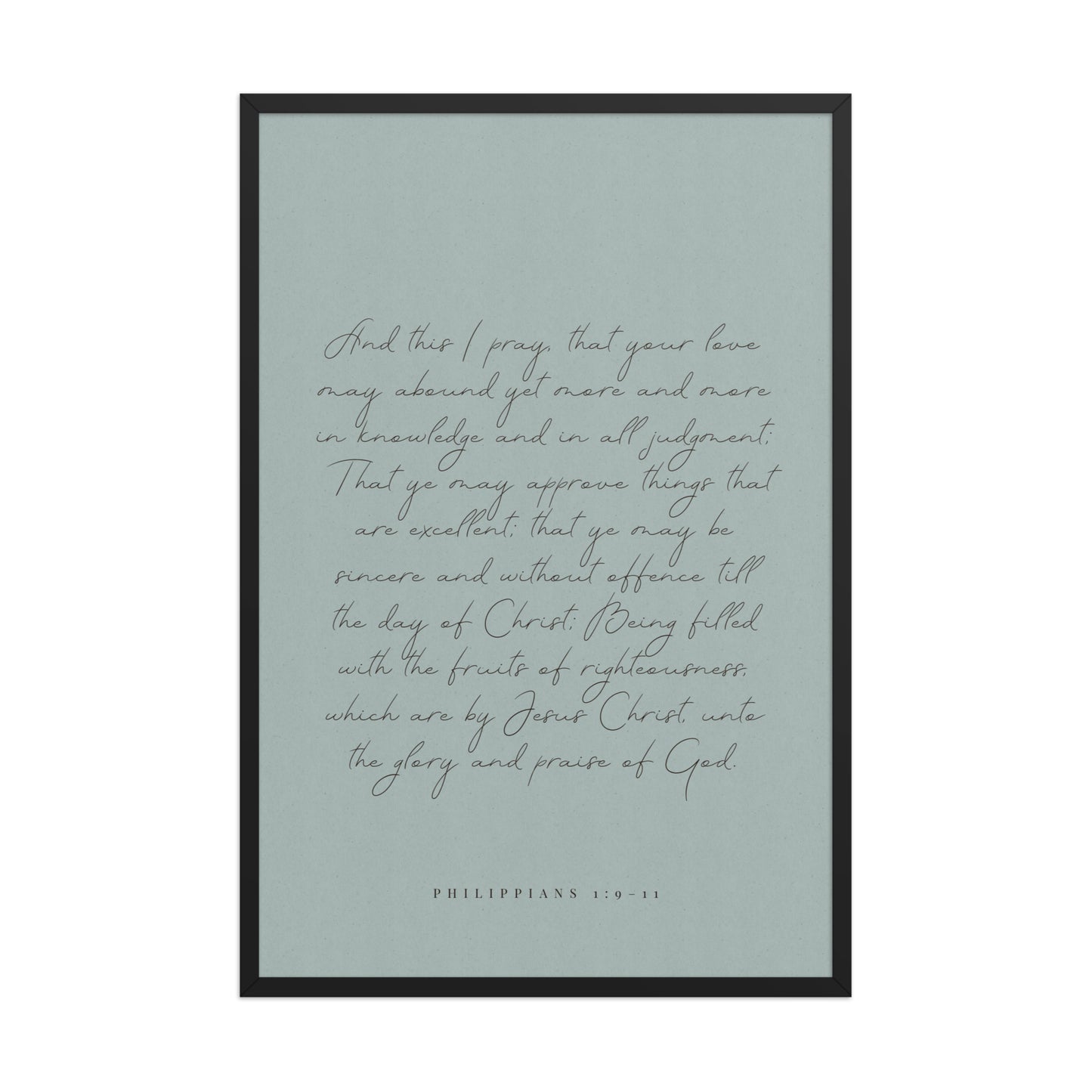 “Abound in Love” – Philippians 1:9–11 KJV Scripture Wall Art