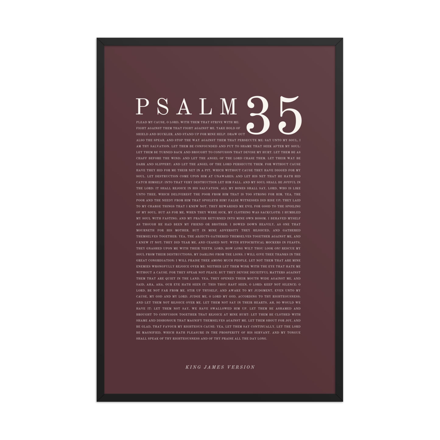 Psalm 35 Full Chapter Wall Art | Complete Scripture Print