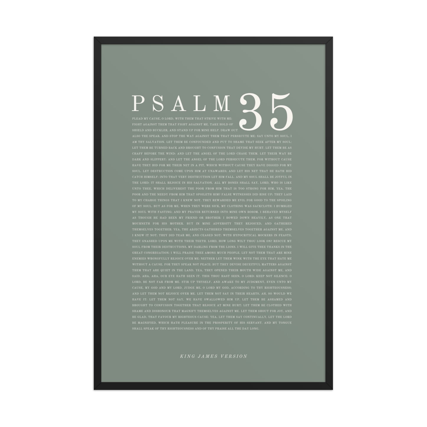 Psalm 35 Full Chapter Wall Art | Complete Scripture Print