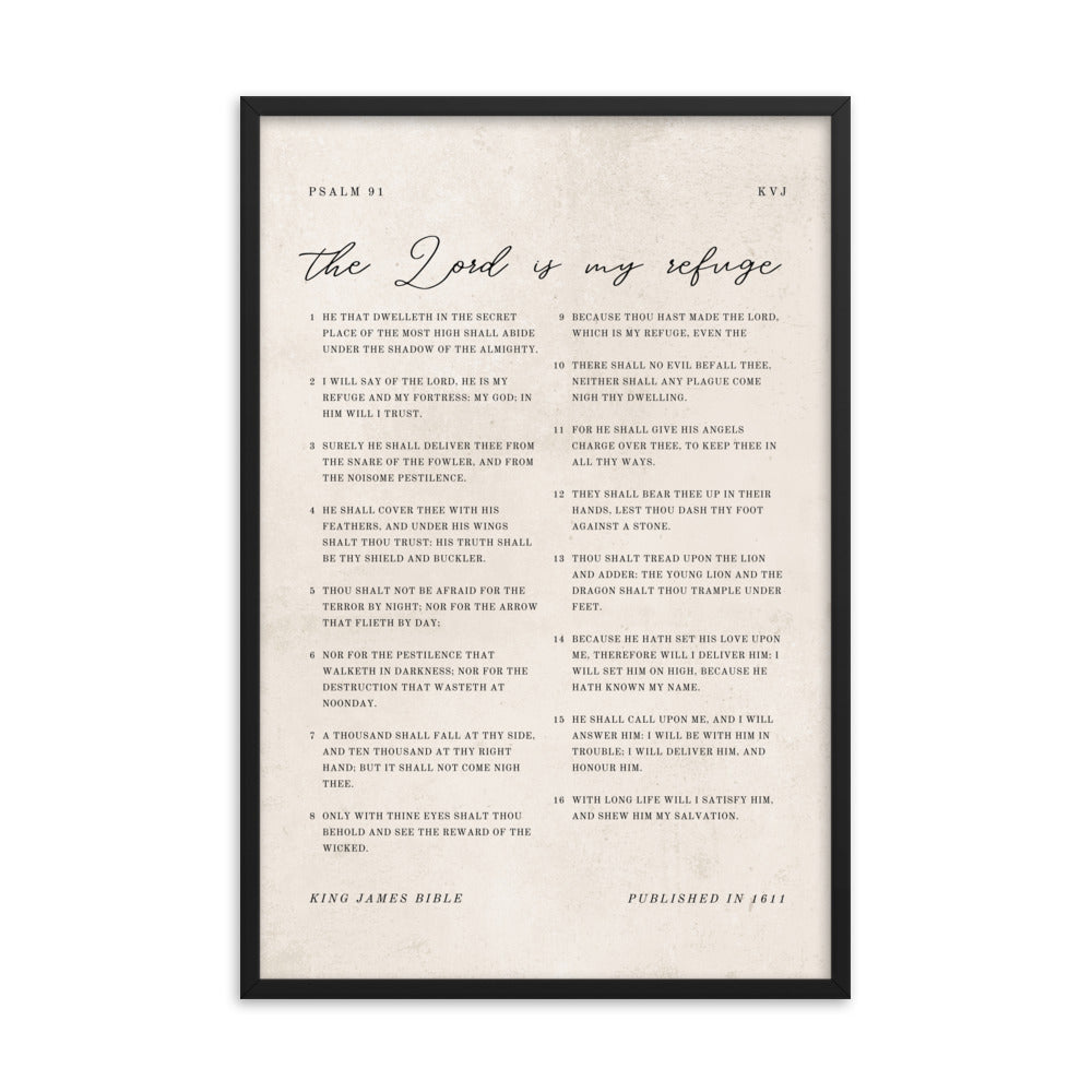 Psalm 91 KJV Entire Chapter On Beige  