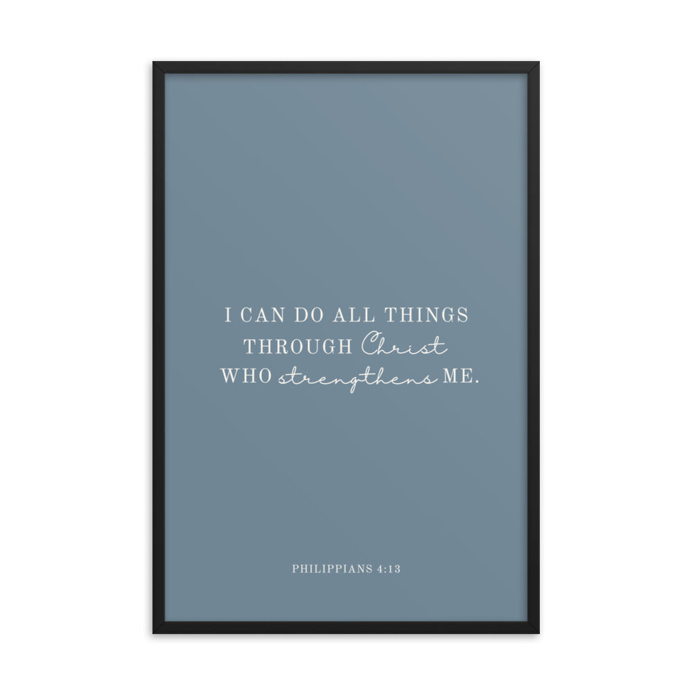 Philippians 4:13 Print - Light Blue Background  