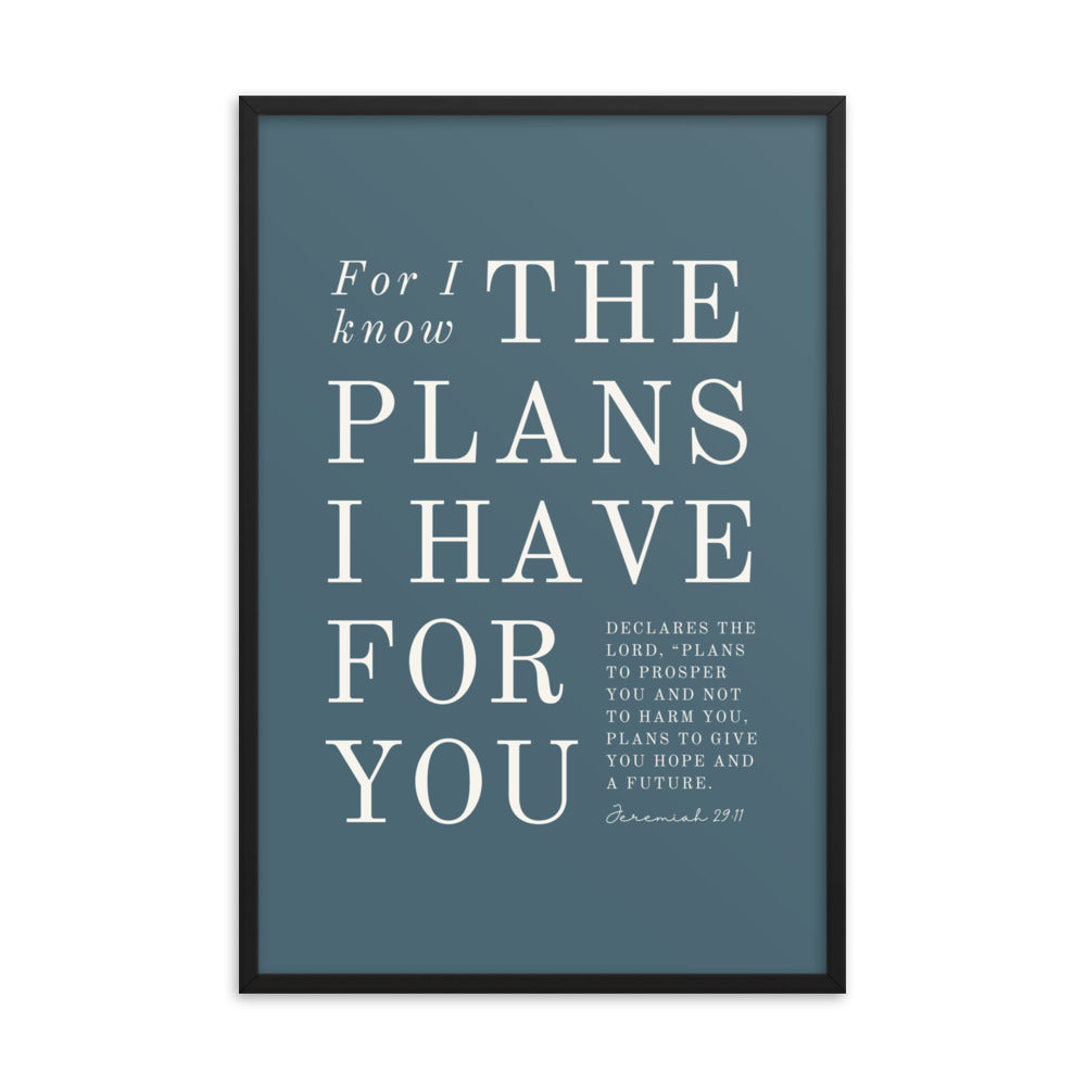 Jeremiah 29:11 Warm Blues Cadet Blue Blue 24x36
