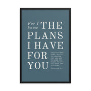 Jeremiah 29:11 Warm Blues Cadet Blue Blue 24x36