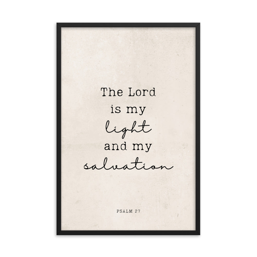 Psalm 27 Quote In Print And Script Lettering On Beige  