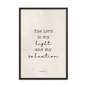 Psalm 27 Quote In Print And Script Lettering On Beige  