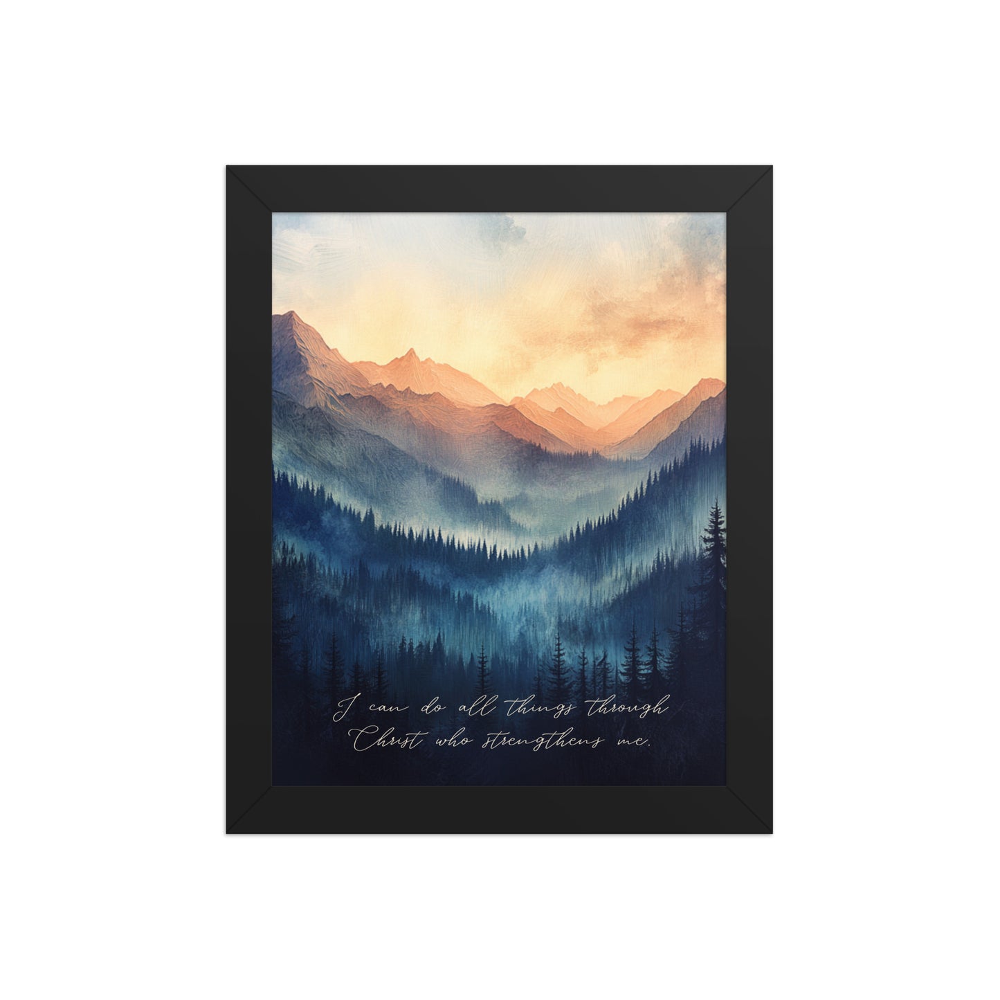 Philippians 4:13 - Mountain Landscape Art  