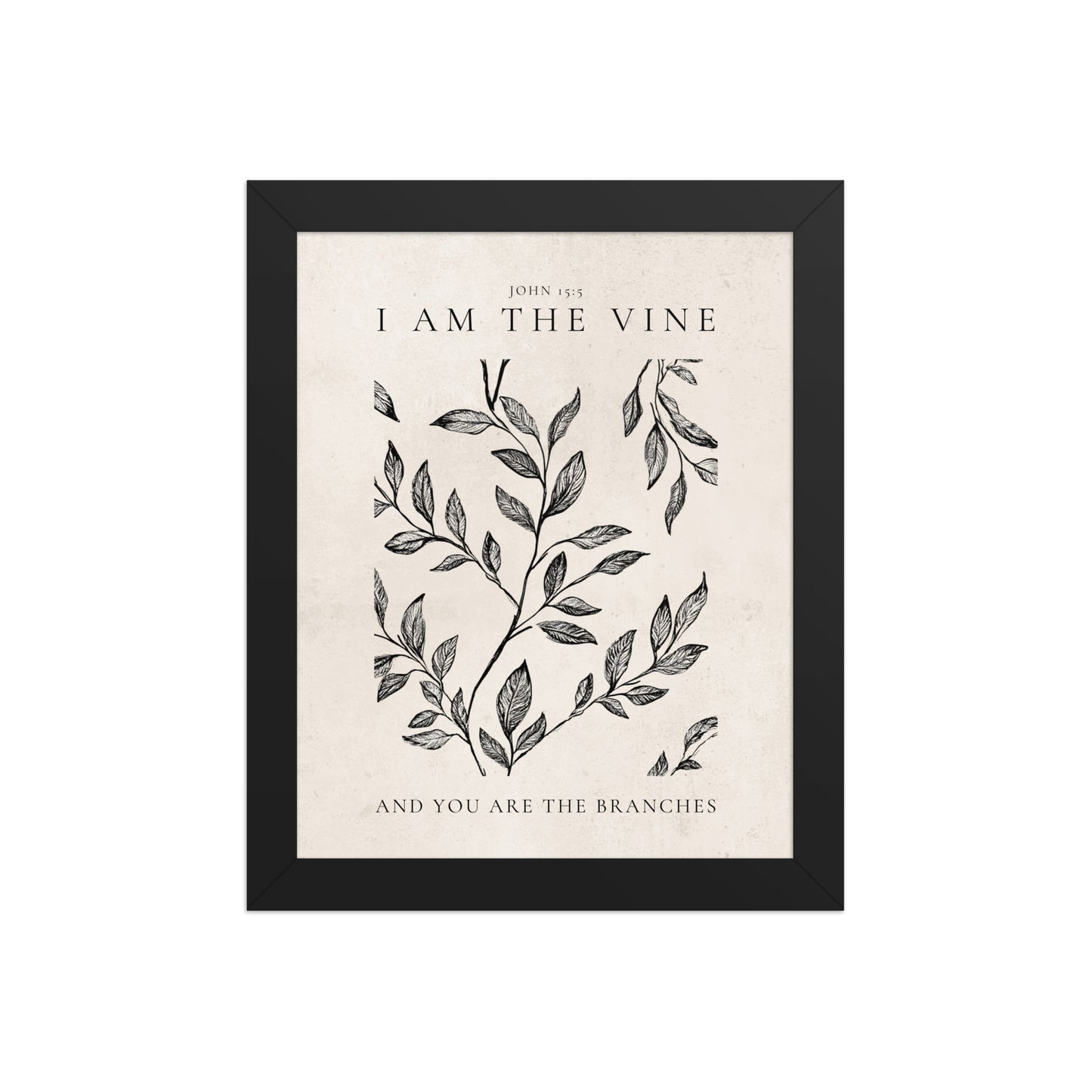 John 15:5 Vintage Floral On Beige Background  