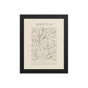 John 3:16 - Black Floral Art On Beige Background    Unframed Matte Paper / 5"x7"-Unframed Matte Paper / 8″×10″-Unframed Matte Paper / 11″×14″-Unframed Matte Paper / 12″×16″-Unframed Matte Paper / 12″×18″-Unframed Matte Paper / 16″×20″-Unframed Matte Paper / A2 (16.5″×23.3″)-Unframed Matte Paper / 18″×24″-Unframed Matte Paper / 24″×36″-Unframed Matte Paper / 20"x30" 