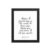 Jeremiah 1:5 - Framed Bible Verse Print