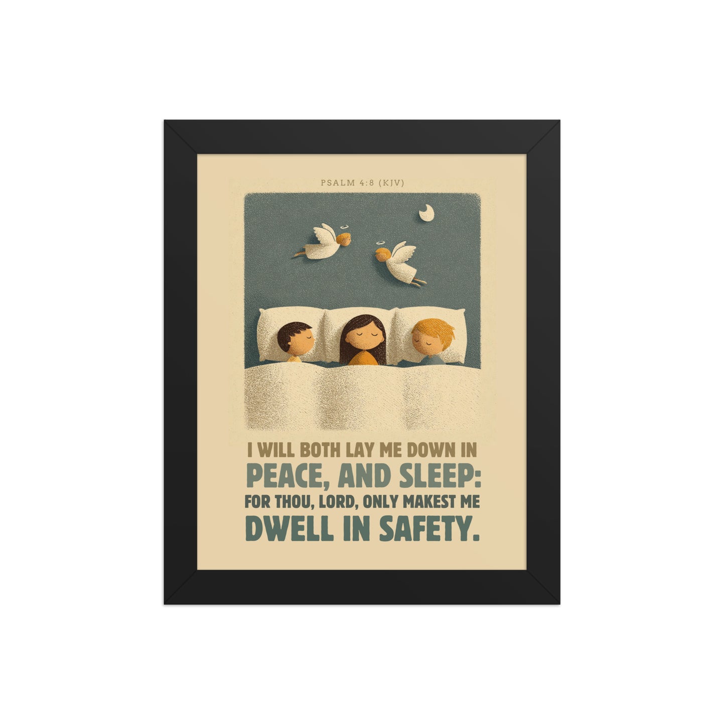 Psalm 4:8 Nursery Wall Art    Unframed Matte Paper / 8″×10″-Unframed Matte Paper / 11″×14″-Unframed Matte Paper / 12″×16″-Unframed Matte Paper / 12″×18″-Unframed Matte Paper / 16″×20″ 