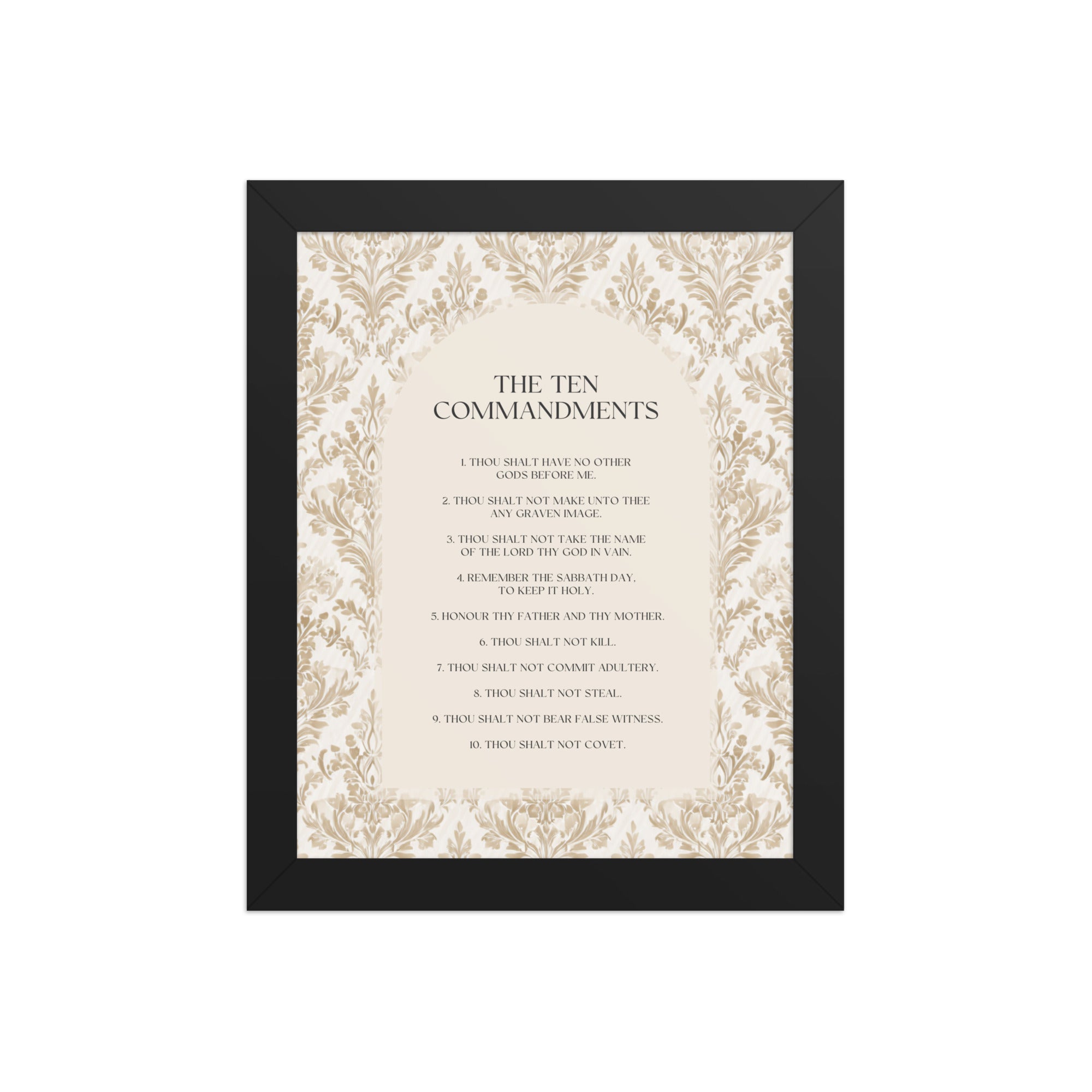 The Ten Commandments: Arch Design Print with Roman Numerals or List    Unframed Matte Paper / 8″×10″ / List-Unframed Matte Paper / 8″×10″ / Roman Numerals-Unframed Matte Paper / 11″×14″ / List-Unframed Matte Paper / 11″×14″ / Roman Numerals-Unframed Matte Paper / 12″×16″ / List 
