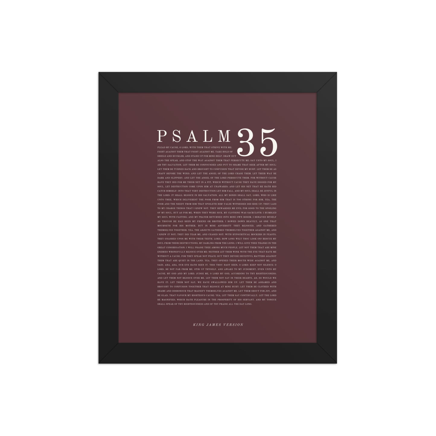 Psalm 35 Full Chapter Wall Art | Complete Scripture Print