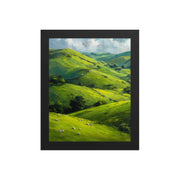 He Left the 99 Jesus and lamb Christian wall art in a framed poster studio mockup.