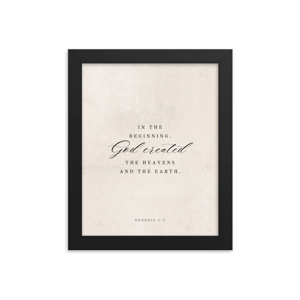 Genesis 1:1 White 8x10