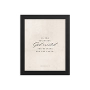 Genesis 1:1 White 8x10