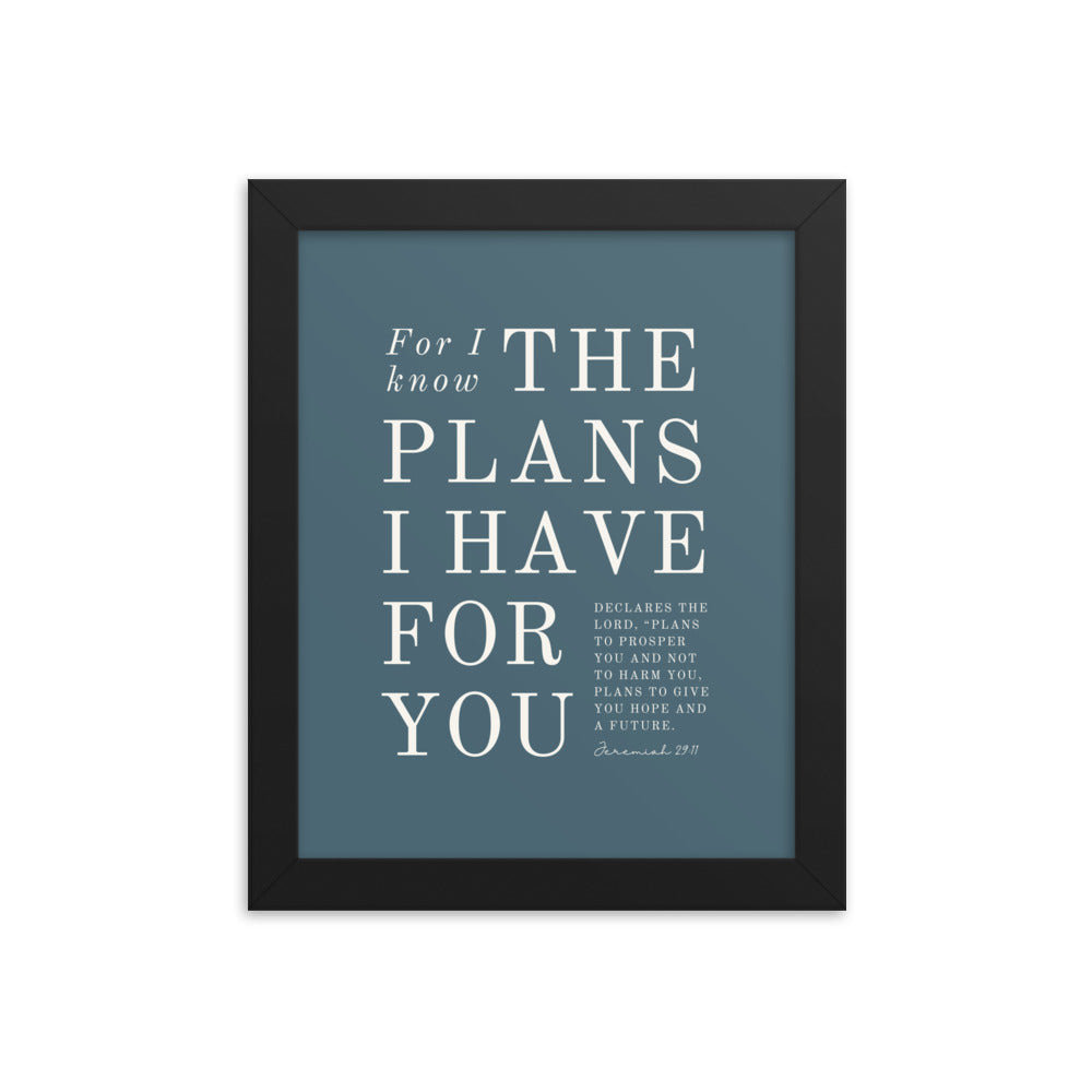 Jeremiah 29:11 Warm Blues Cadet Blue 8x10