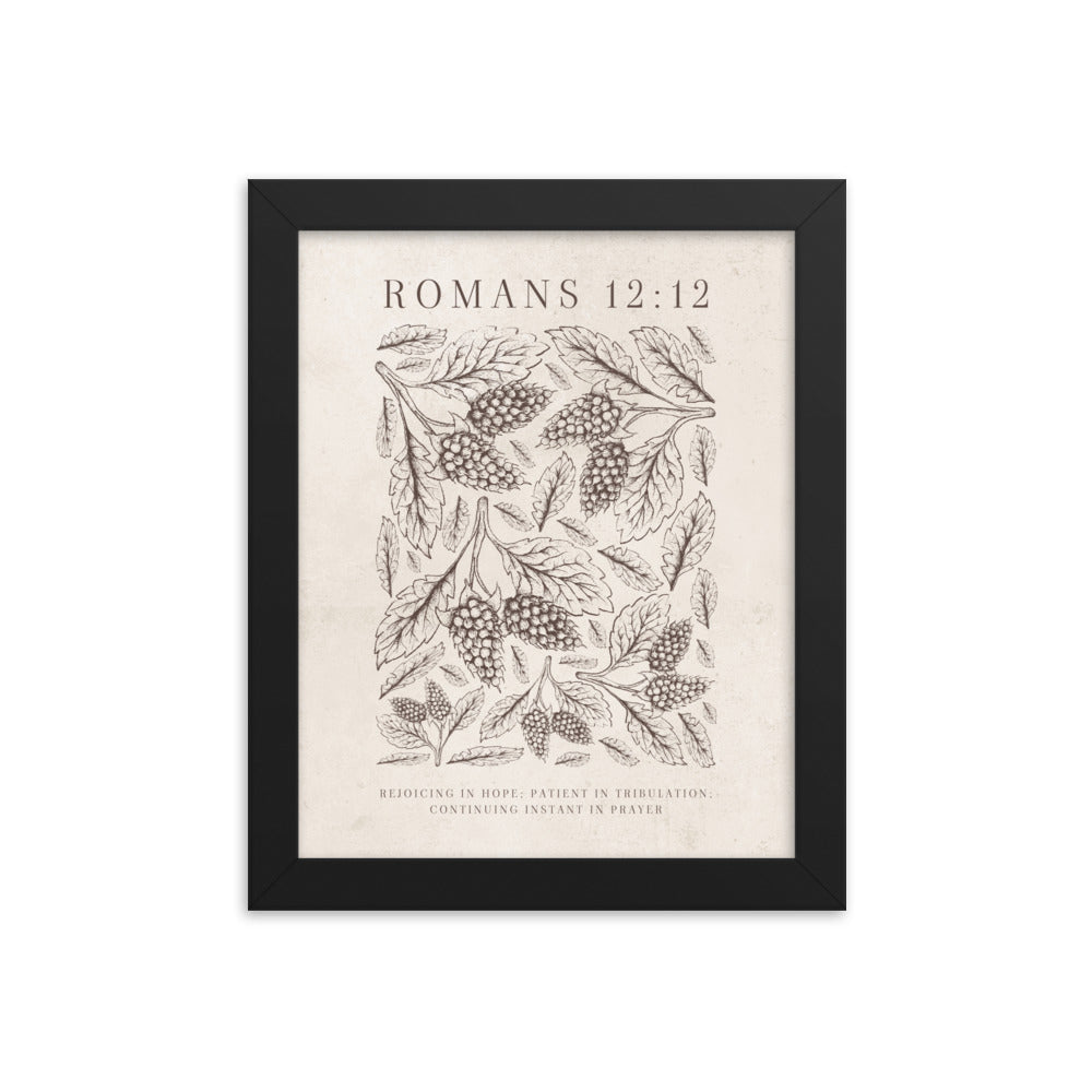 Romans 12:12 Floral On Beige  