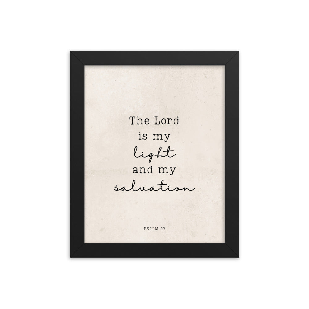 Psalm 27 Quote In Print And Script Lettering On Beige  