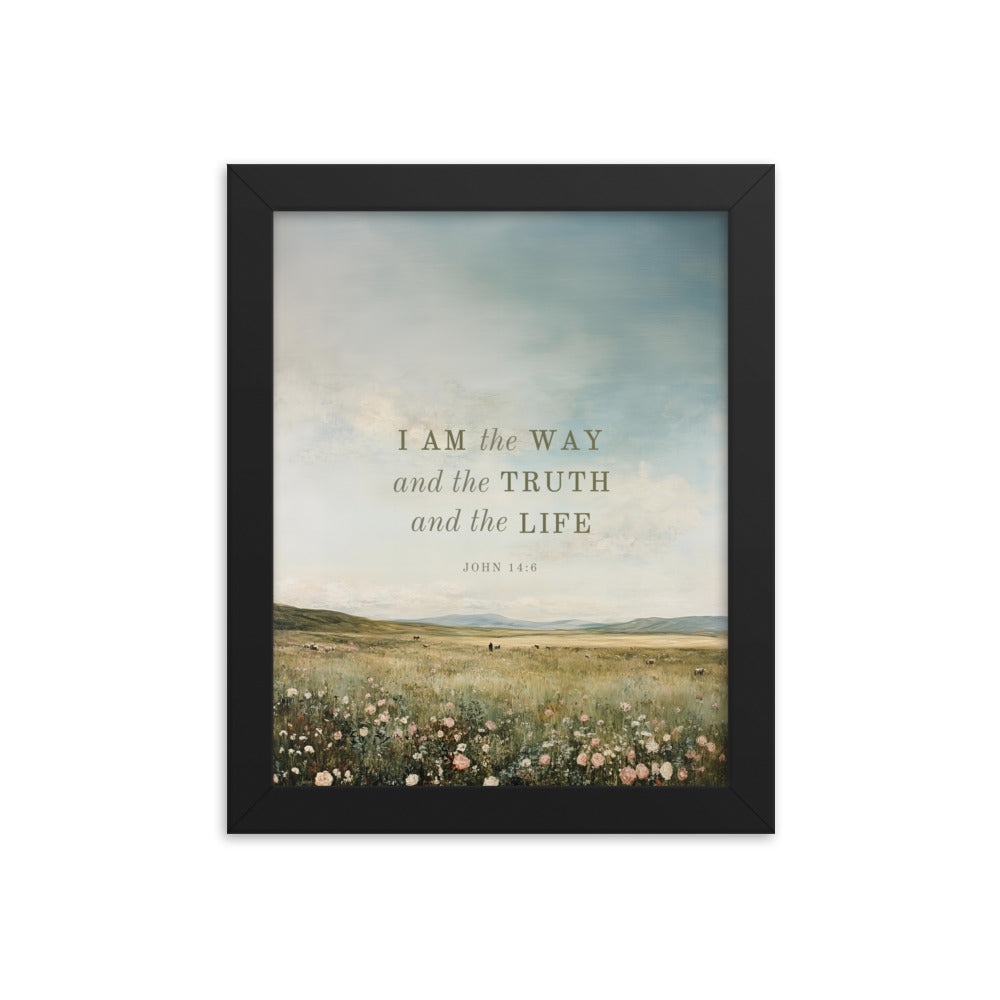 John 14:6 Meadow Scenery With Light Or Dark Text  