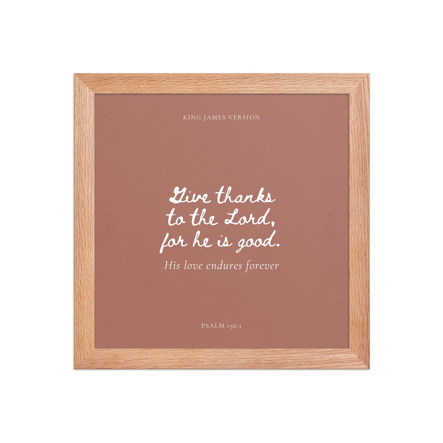 Psalm 136:1 Bible Verse on Red Background    Unframed Matte Paper / 5"x7"-Unframed Matte Paper / 8″×10″-Unframed Matte Paper / 10″×10″-Unframed Matte Paper / 11″×14″-Unframed Matte Paper / 12″×12″-Unframed Matte Paper / 12″×16″-Unframed Matte Paper / 12″×18″-Unframed Matte Paper / 14″×14″-Unframed Matte Paper / 16″×16″-Unframed Matte Paper / 16″×20″ 
