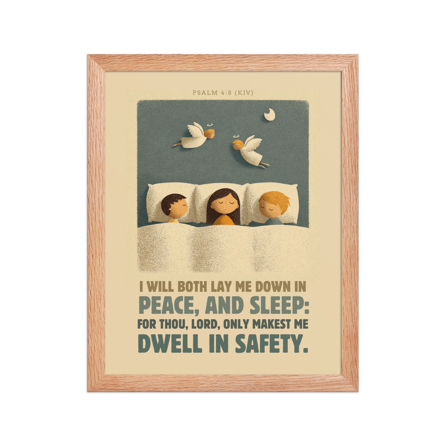 Psalm 4:8 Nursery Wall Art    Unframed Matte Paper / 8″×10″-Unframed Matte Paper / 11″×14″-Unframed Matte Paper / 12″×16″-Unframed Matte Paper / 12″×18″-Unframed Matte Paper / 16″×20″ 