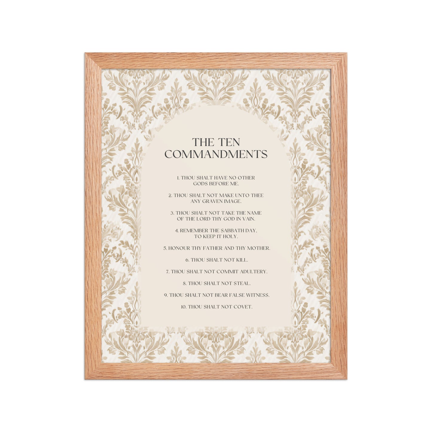 The Ten Commandments: Arch Design Print with Roman Numerals or List    Unframed Matte Paper / 8″×10″ / List-Unframed Matte Paper / 8″×10″ / Roman Numerals-Unframed Matte Paper / 11″×14″ / List-Unframed Matte Paper / 11″×14″ / Roman Numerals-Unframed Matte Paper / 12″×16″ / List 