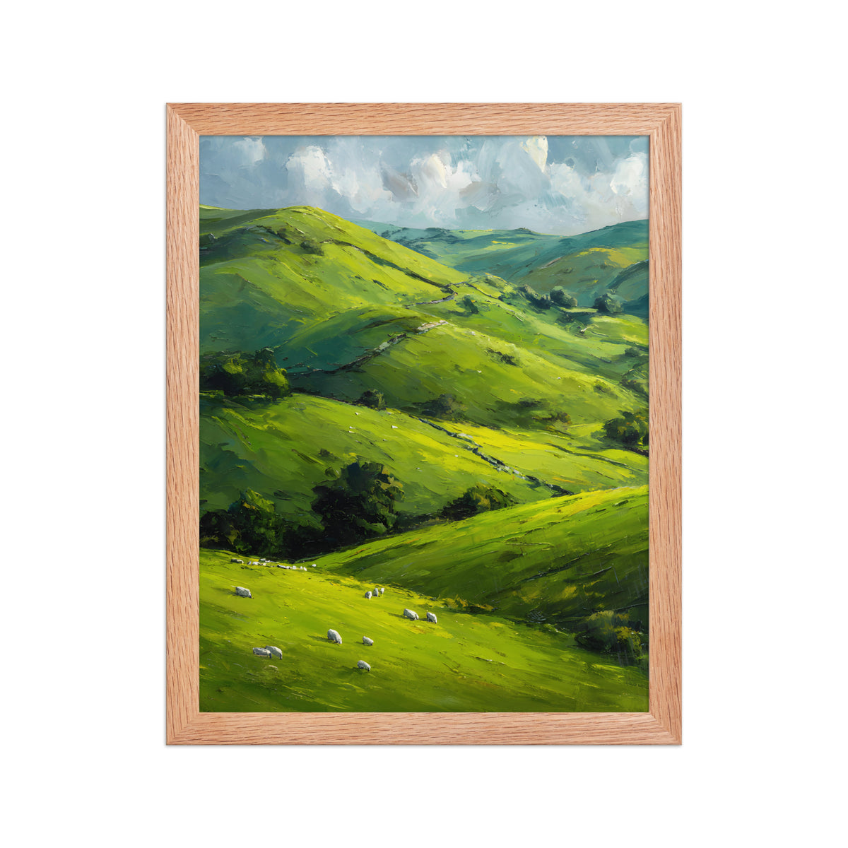 He Left the 99 Jesus and lamb Christian wall art in a framed poster studio mockup.