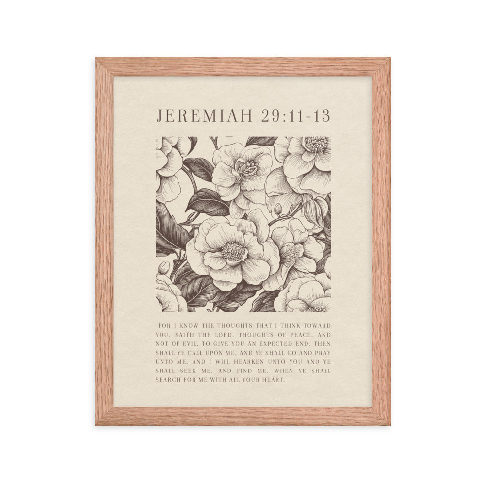 Jeremiah 29:11 - Floral On Beige  