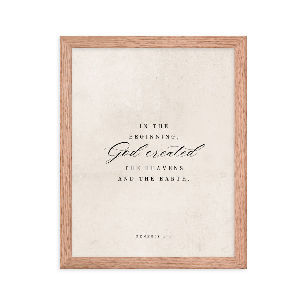 Genesis Verse 1:1 on a Beige Background  