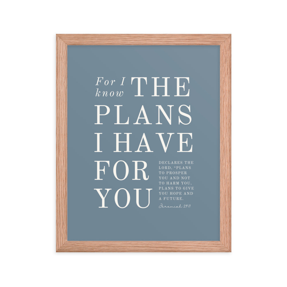 Jeremiah 29:11 Warm Blues Slate Gray 11x14