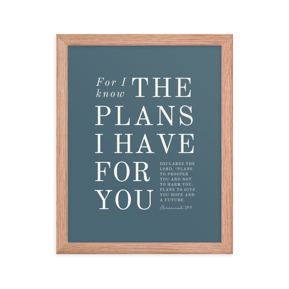 Jeremiah 29:11 Warm Blues Cadet Blue 11x14
