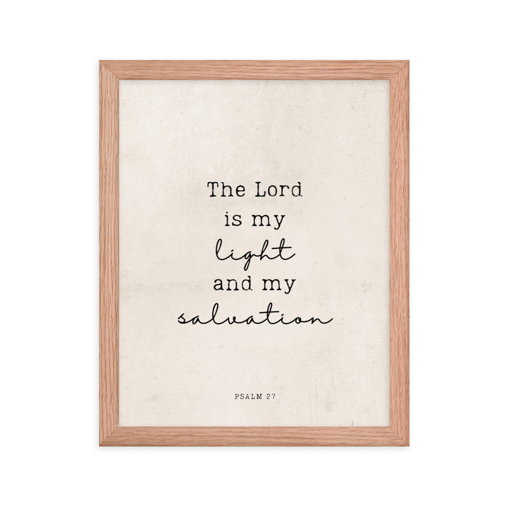 Psalm 27 Quote In Print And Script Lettering On Beige  