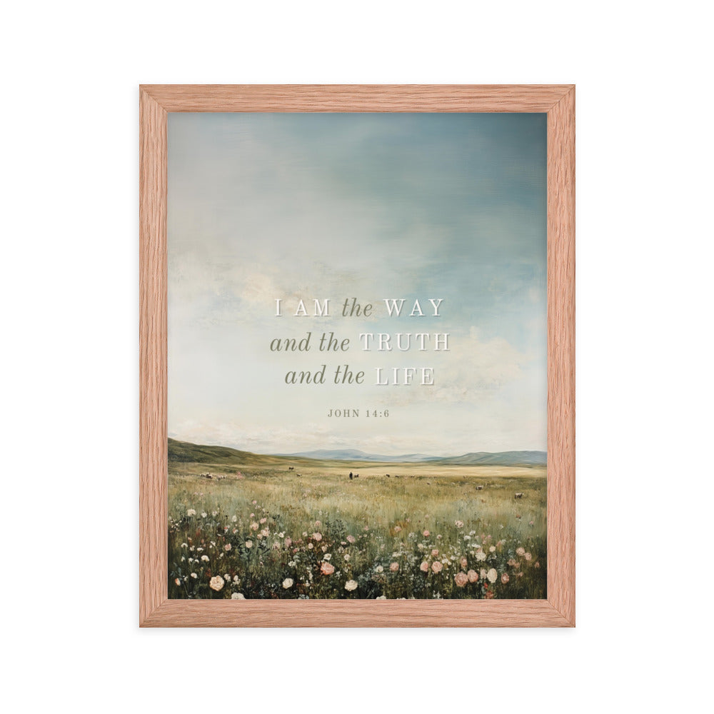 John 14:6 Meadow Scenery With Light Or Dark Text  