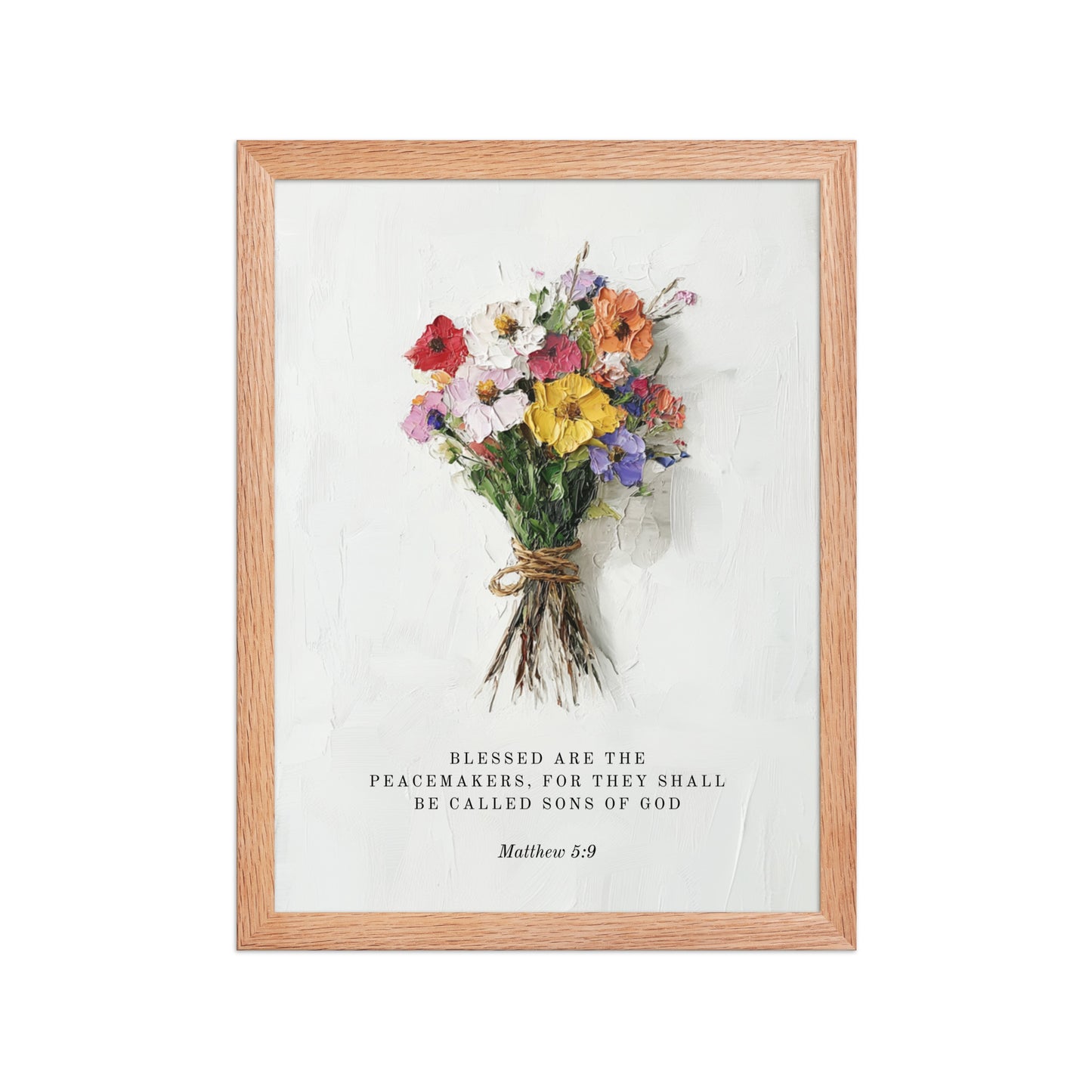 Matthew 5:9 With Flower Bouquet  