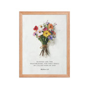 Matthew 5:9 With Flower Bouquet  