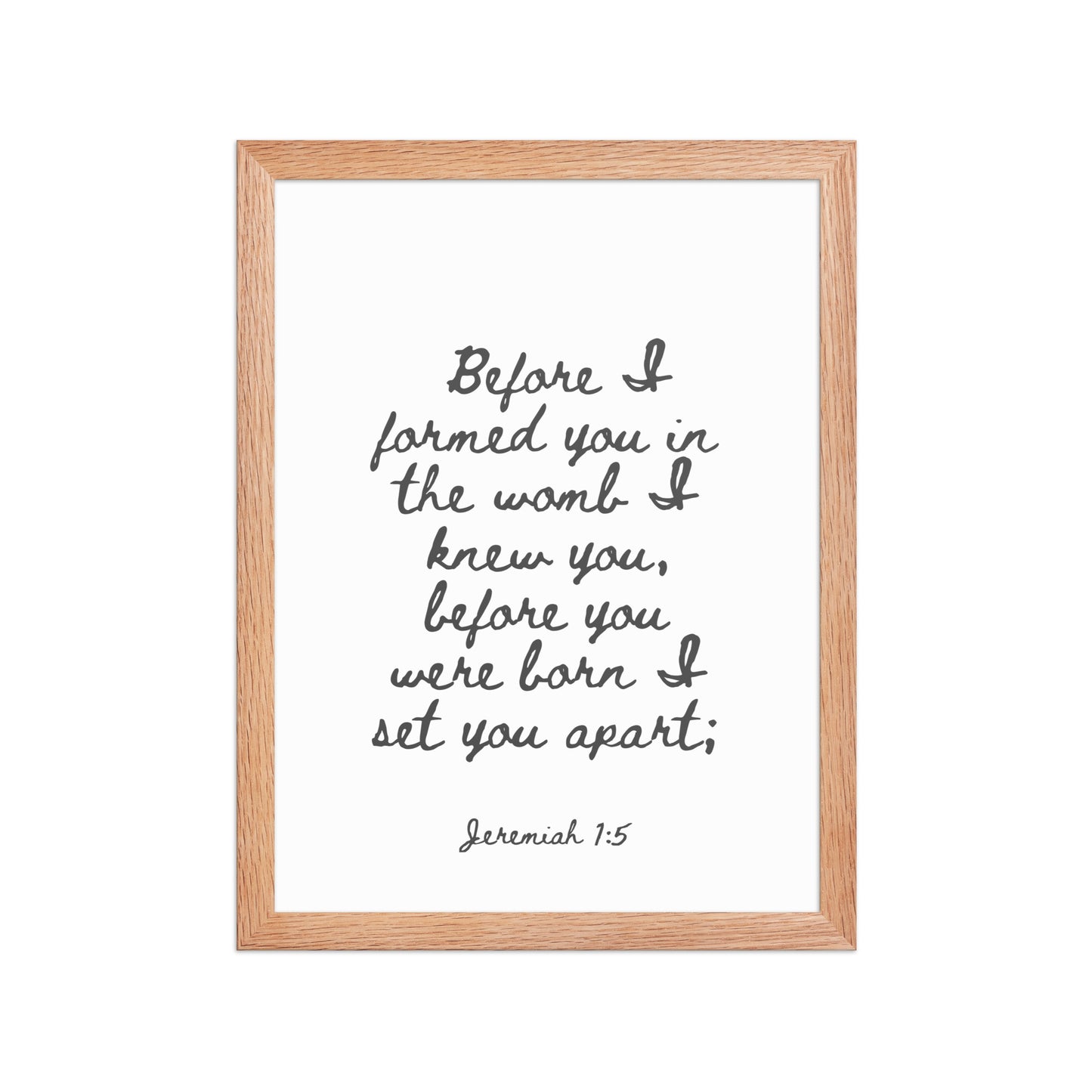 Jeremiah 1:5 - Framed Bible Verse Print