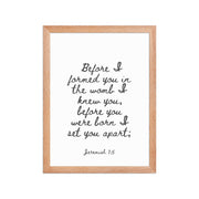 Jeremiah 1:5 - Framed Bible Verse Print