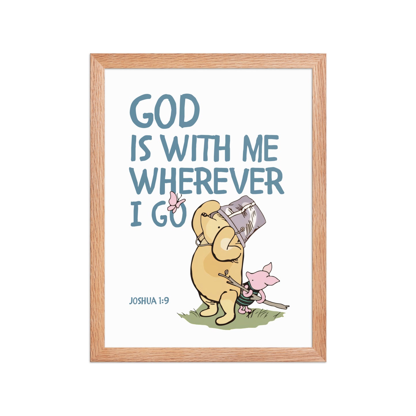 Joshua 1:9 – Winnie the Pooh Bear Inspired Scripture Print