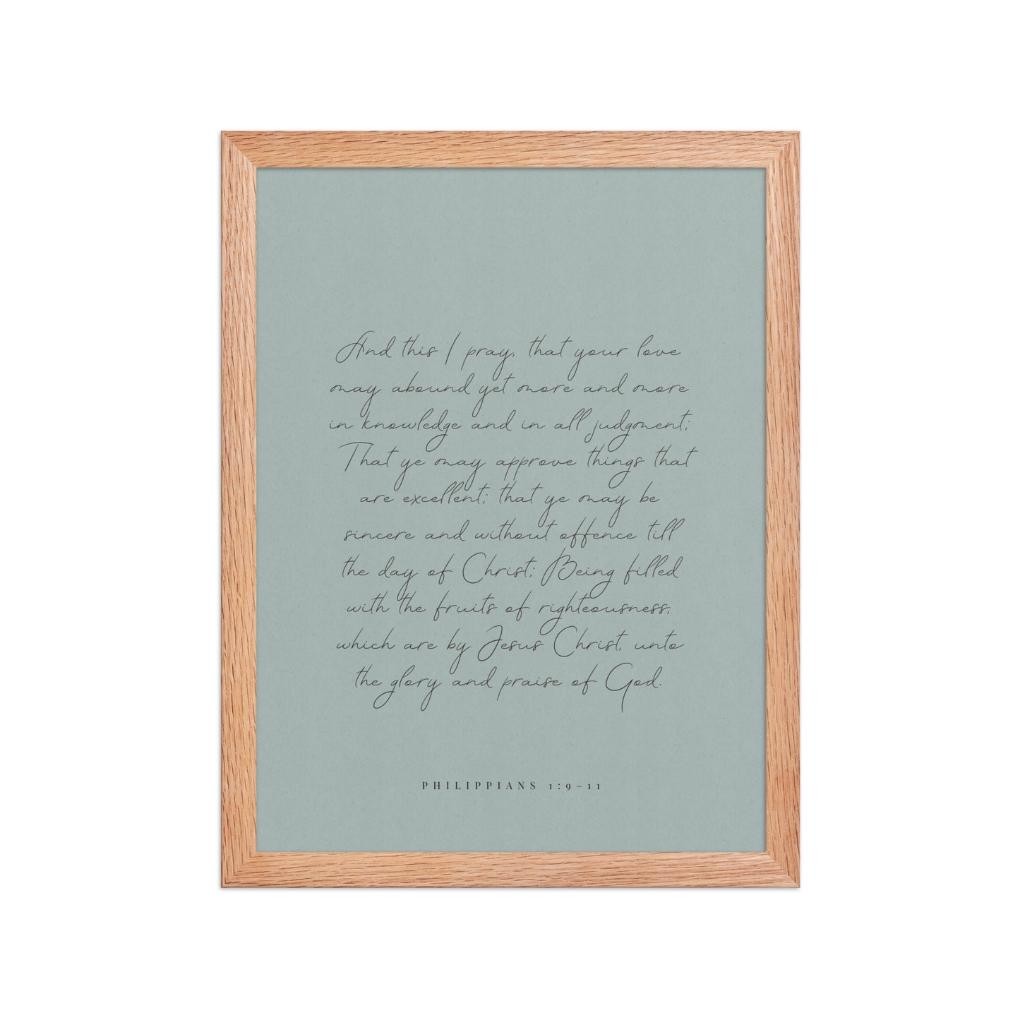 “Abound in Love” – Philippians 1:9–11 KJV Scripture Wall Art