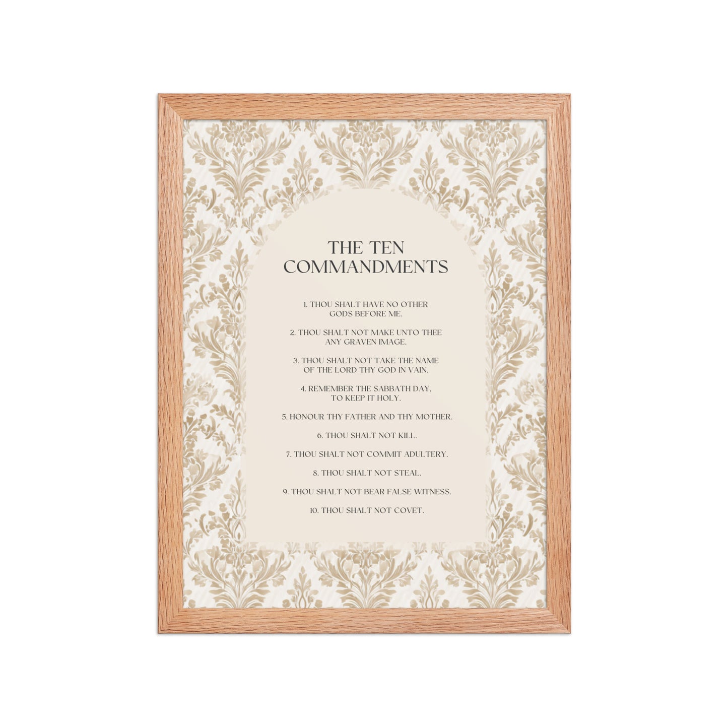 The Ten Commandments: Arch Design Print with Roman Numerals or List    Unframed Matte Paper / 8″×10″ / List-Unframed Matte Paper / 8″×10″ / Roman Numerals-Unframed Matte Paper / 11″×14″ / List-Unframed Matte Paper / 11″×14″ / Roman Numerals-Unframed Matte Paper / 12″×16″ / List 