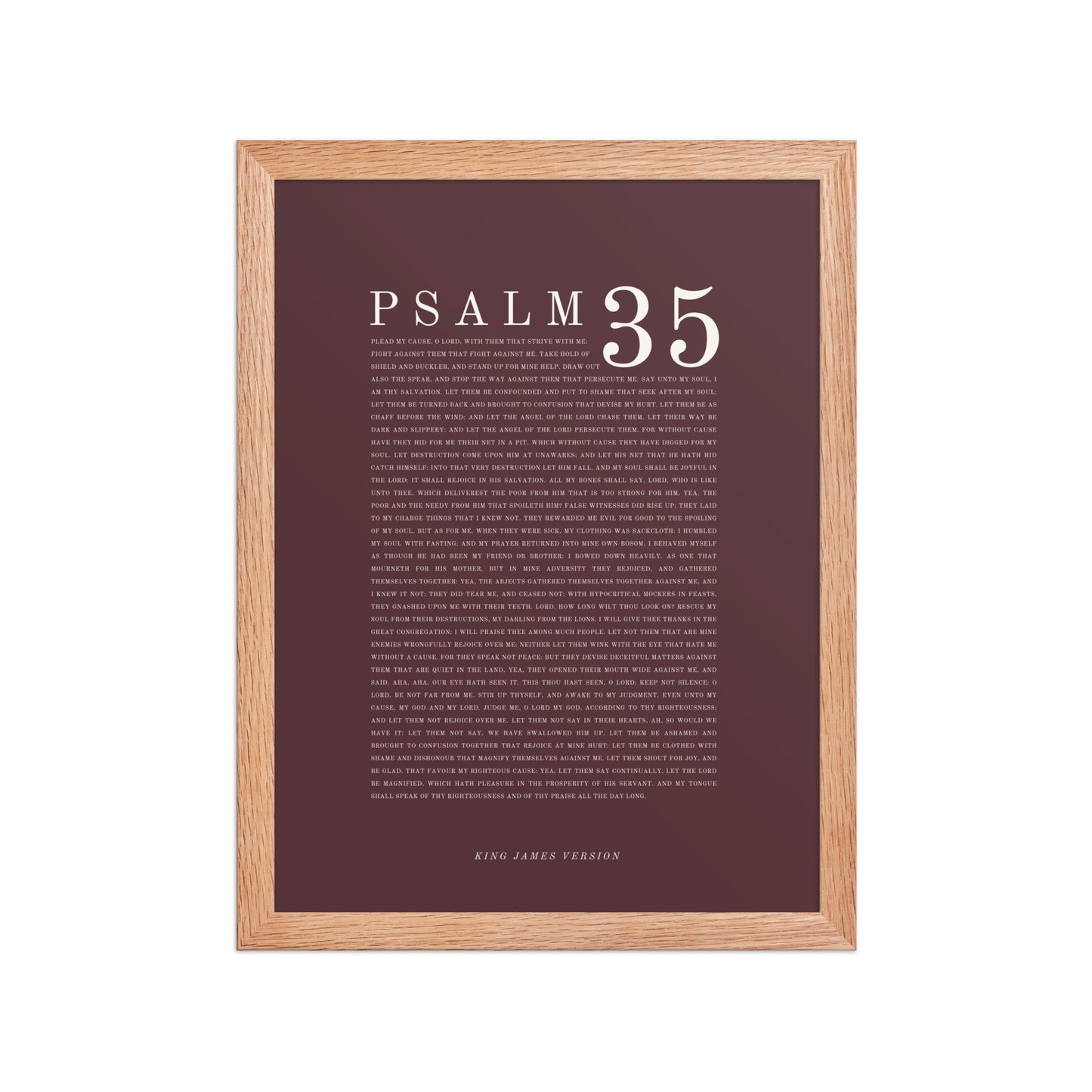 Psalm 35 Full Chapter Wall Art | Complete Scripture Print