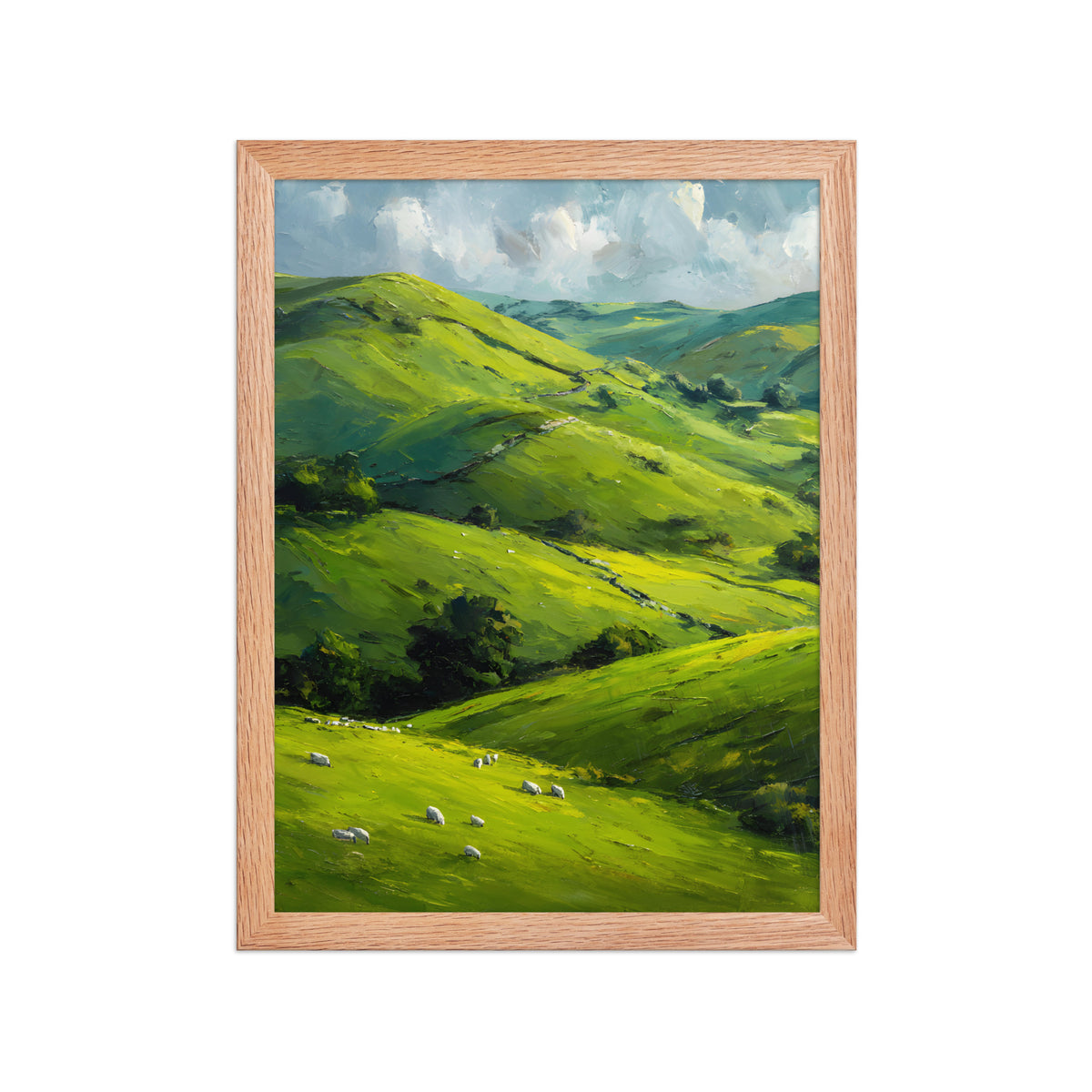He Left the 99 Jesus and lamb Christian wall art in a framed poster studio mockup.