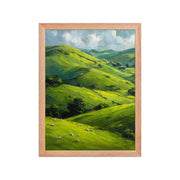 He Left the 99 Jesus and lamb Christian wall art in a framed poster studio mockup.