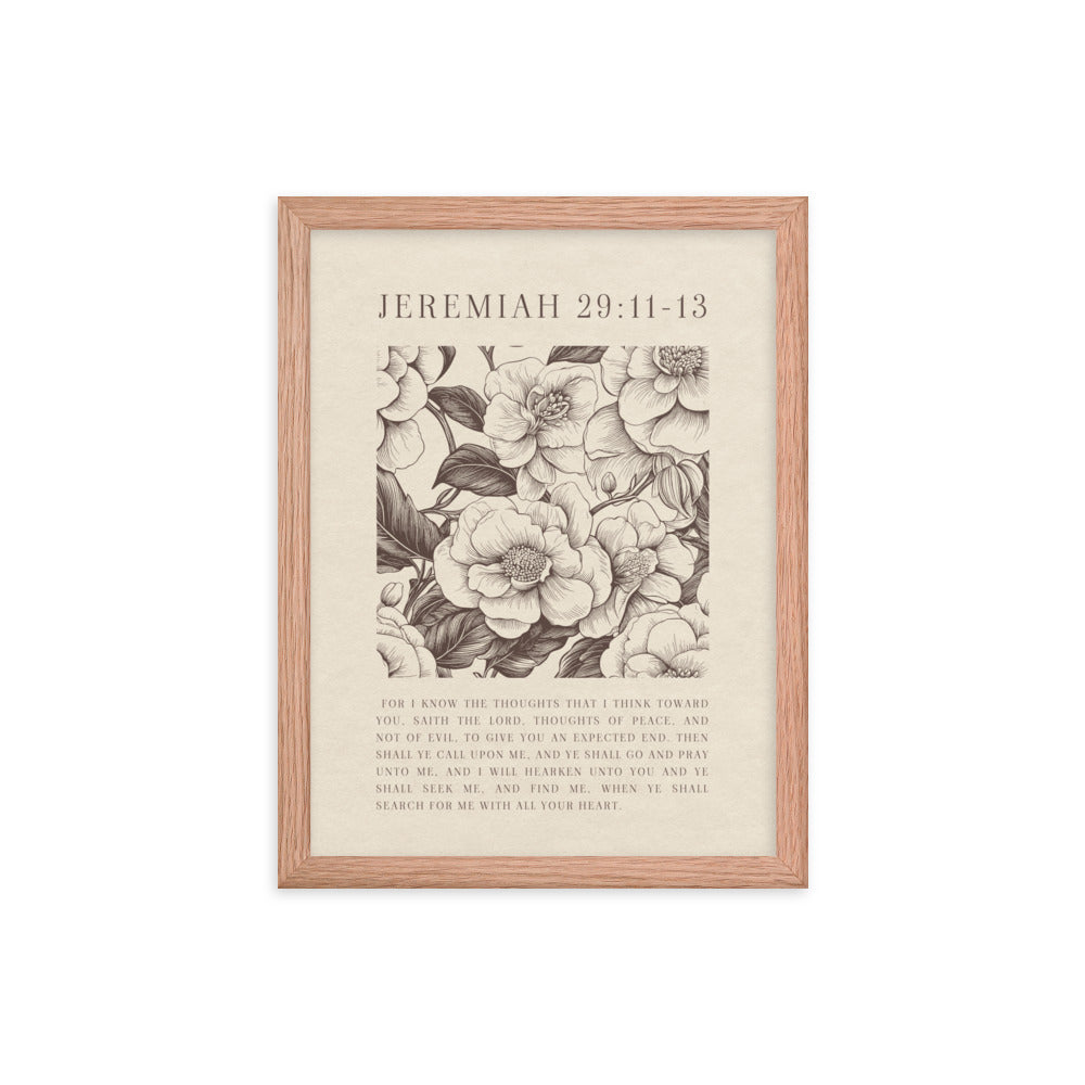 Jeremiah 29:11 - Floral On Beige  