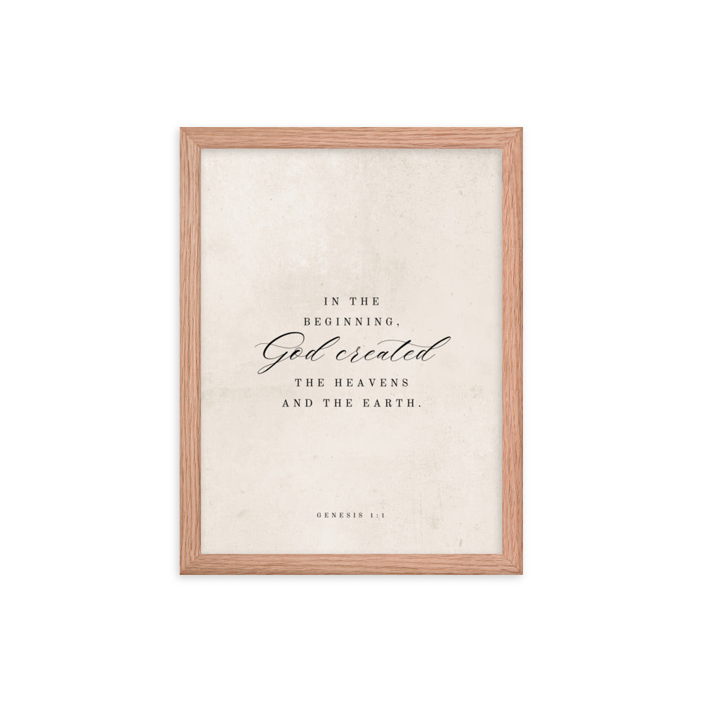 Genesis Verse 1:1 on a Beige Background  
