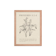 Proverbs 3:5-6 Floral On Beige Background  