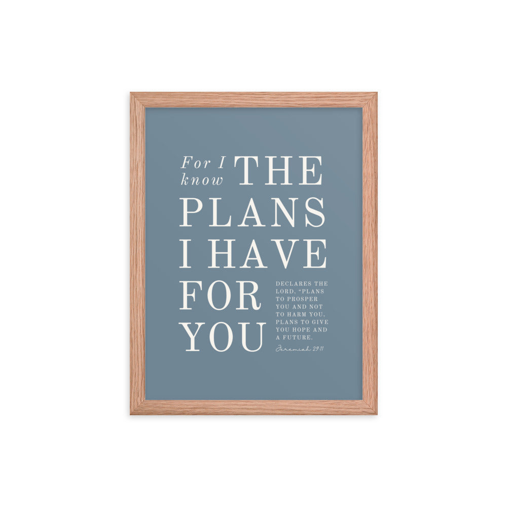 Jeremiah 29:11 Warm Blues Slate Gray Blue 12x16