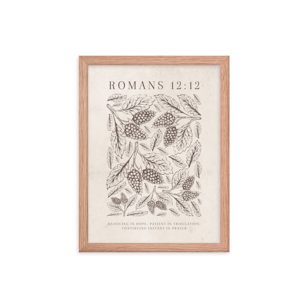 Romans 12:12 Floral On Beige  